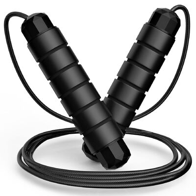 Προσαρμοσμένο λογότυπο Fitness Jump Rope Professional με βάρος 325g και μαύρο χρώμα